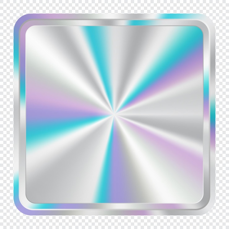 Vector sticker holográfico plateado sticker holográfico emblema de calidad emblema de arco iris brillante símbolo del producto de certificación ilustración vectorial
