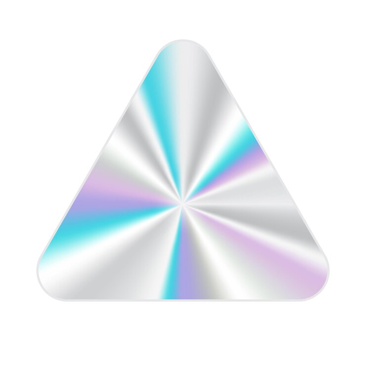 Vector sticker holográfico plateado sticker holográfico emblema de calidad emblema de arco iris brillante símbolo del producto de certificación ilustración vectorial