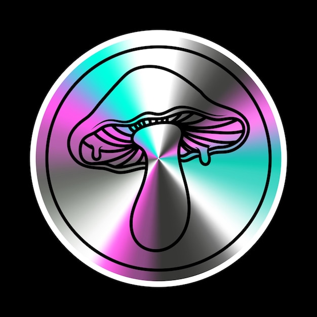 Sticker holográfico con setas en un estilo retro de moda Gráfico vectorial con efecto de lámina texturizada