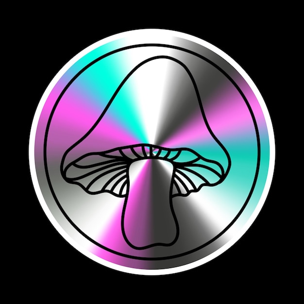 Sticker holográfico con setas en un estilo retro de moda Gráfico vectorial con efecto de lámina texturizada