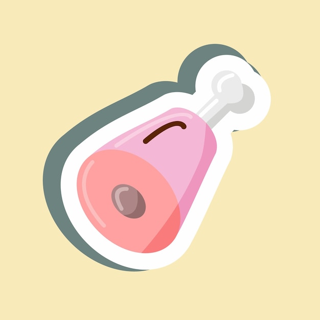 Sticker Jamón adecuado para la carne diseño simple editable
