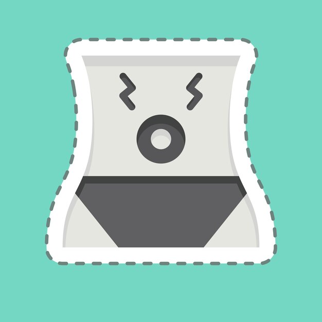 Sticker línea cortada dolor abdominal relacionado con el cuerpo dolor símbolo diseño simple editable