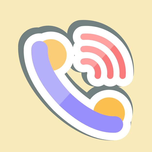 Sticker Llamadas relacionadas con el símbolo de trabajo remoto diseño simple