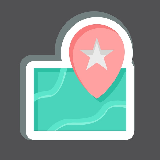 Sticker Mapa 2 relacionado con el símbolo de Ocio y Viajes