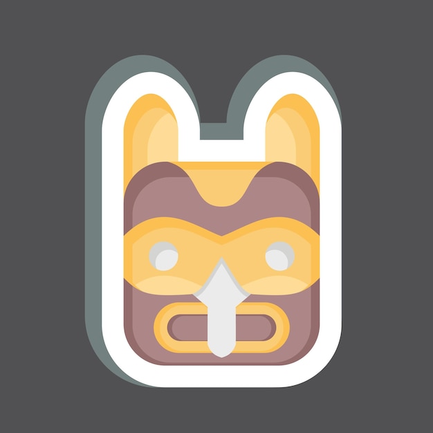 Sticker Mask 2 relacionado con el símbolo indígena americano editable