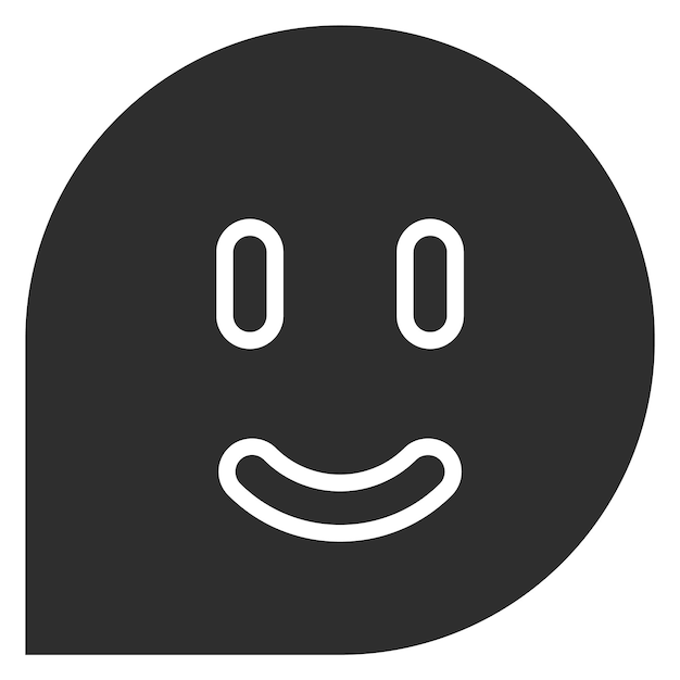 Sticker de mensaje de chat de sonrisa feliz icono negro
