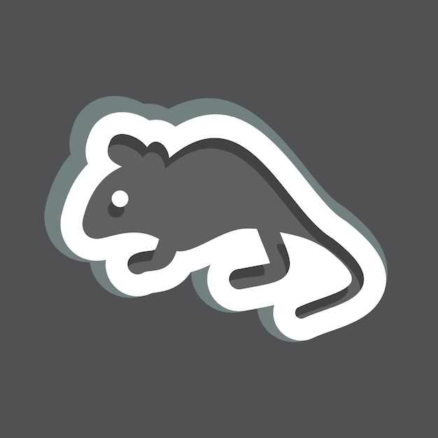 Sticker Mouse relacionado con el diseño del símbolo de los animales domésticos editable