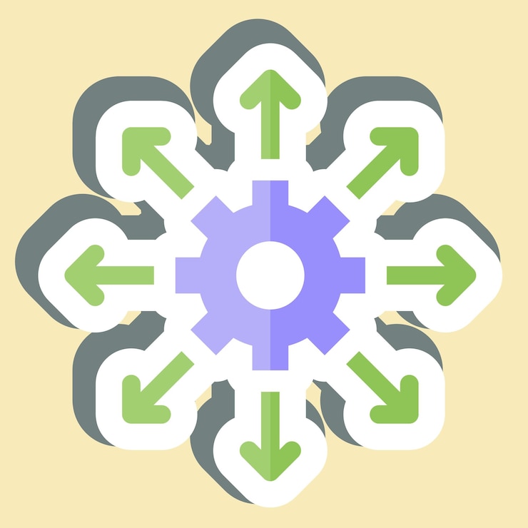 Vector sticker opciones relacionadas con el símbolo de elección ilustración simple