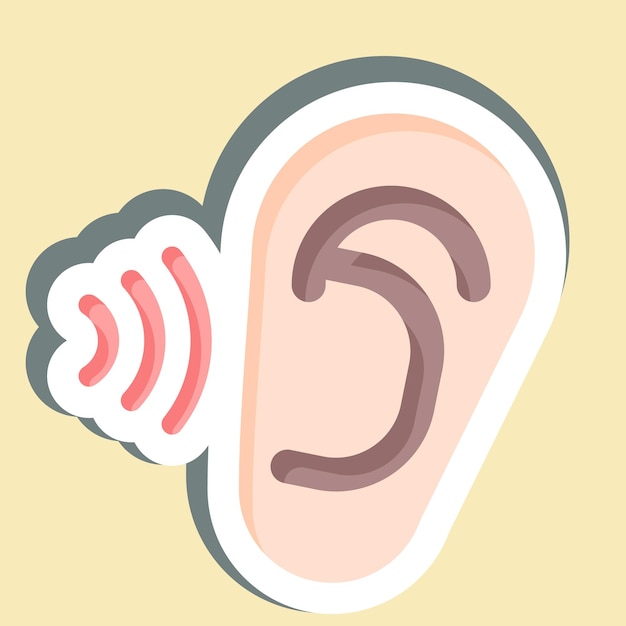 Sticker Otología relacionada con las especialidades médicas símbolo ilustración de diseño simple