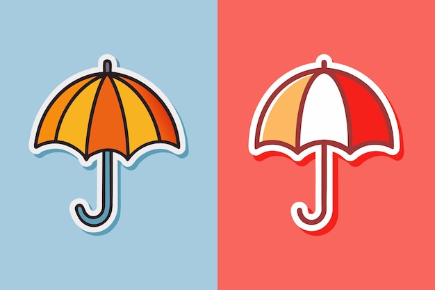 Sticker de paraguas sencillo de dos colores para una elegante protección contra el clima