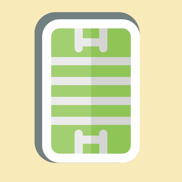 Sticker Pitch relacionado con el símbolo del rugby ilustración de diseño simple