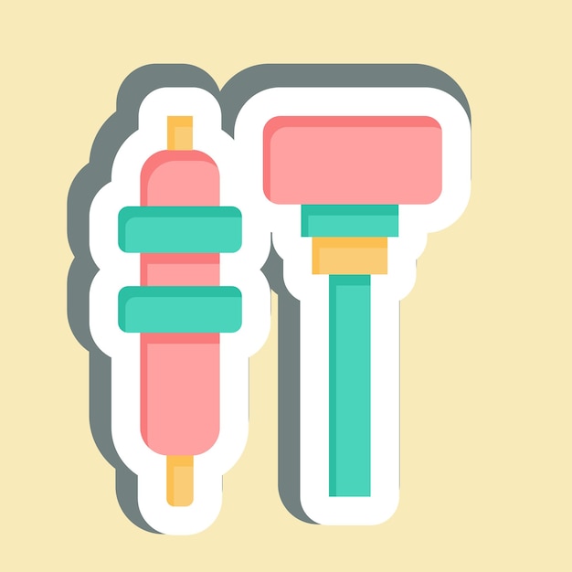 Sticker Plug Glow relacionado con el símbolo de mantenimiento del automóvil ilustración simple
