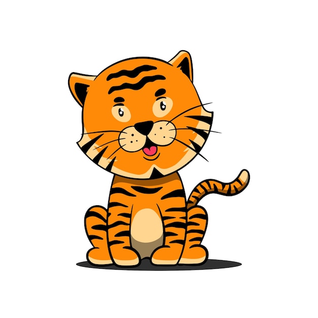Sticker de pose de tigre de dibujos animados