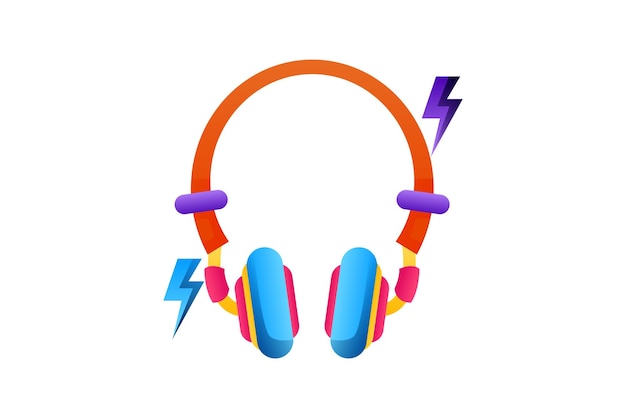Sticker relacionado con la música funcional de los auriculares