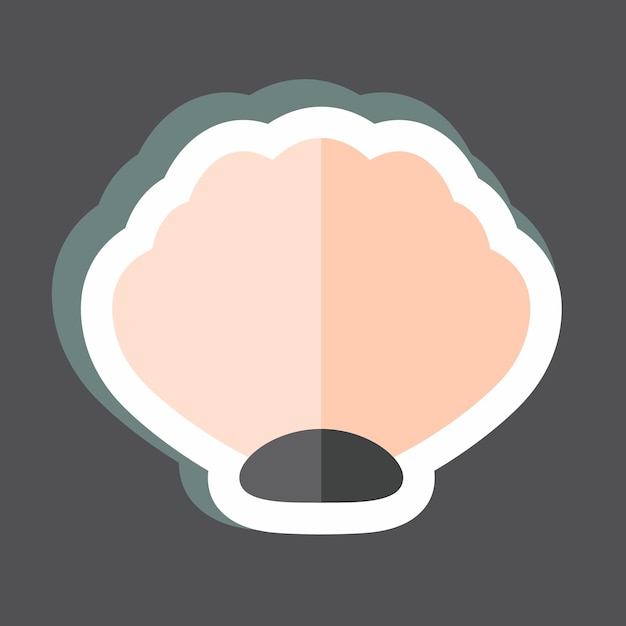 Sticker Sea Shell adecuado para el símbolo del mar diseño simple editable