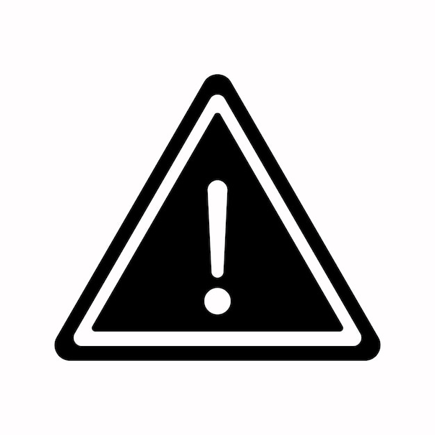 Sticker de señal de advertencia de precaución Señal de peligro Diseño vectorial de icono plano en fondo aislado