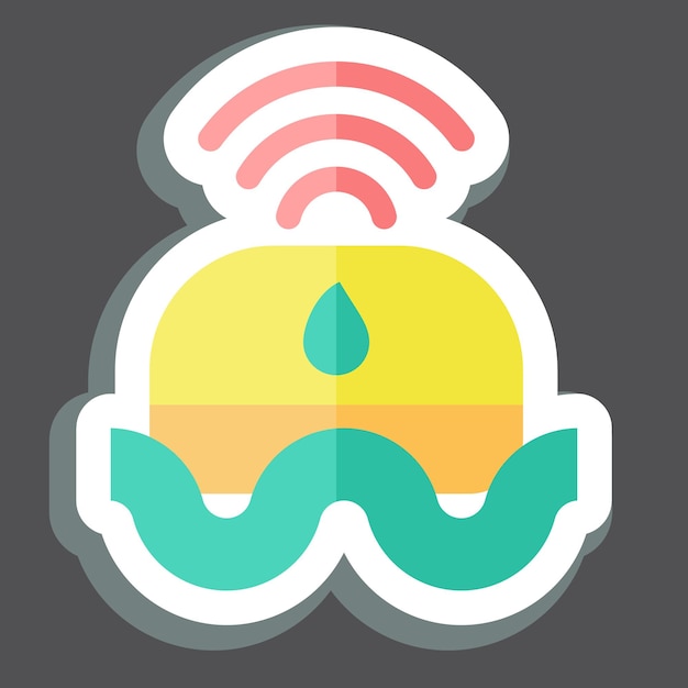 Sticker Sensor de inundación relacionado con el símbolo de hogar inteligente