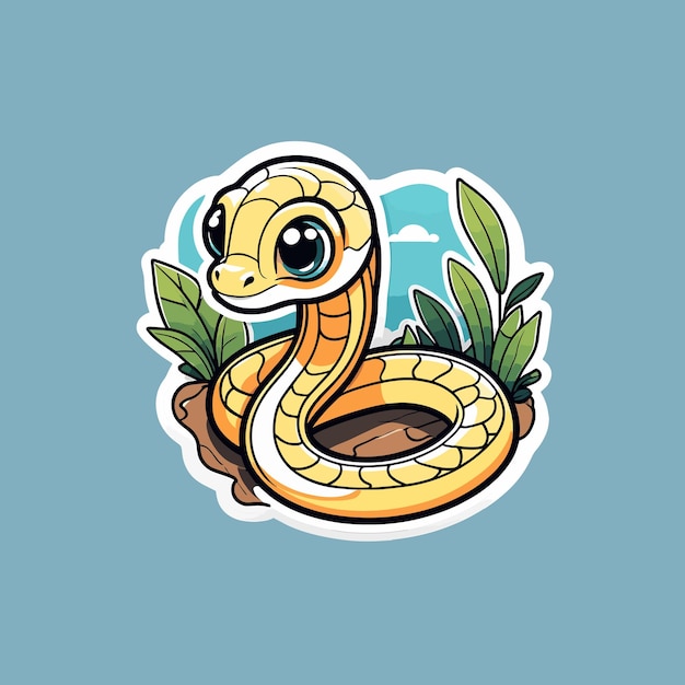 Sticker de serpiente para bebés con estilo vectorial