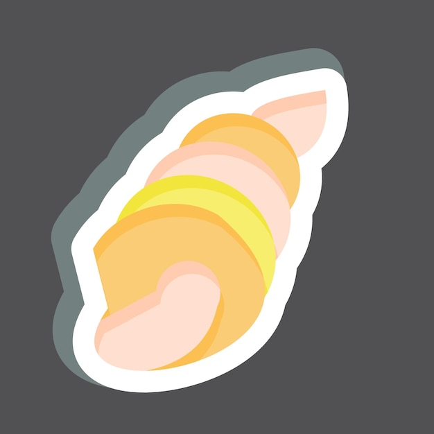 Sticker Shell relacionado con el símbolo del mar ilustración simple