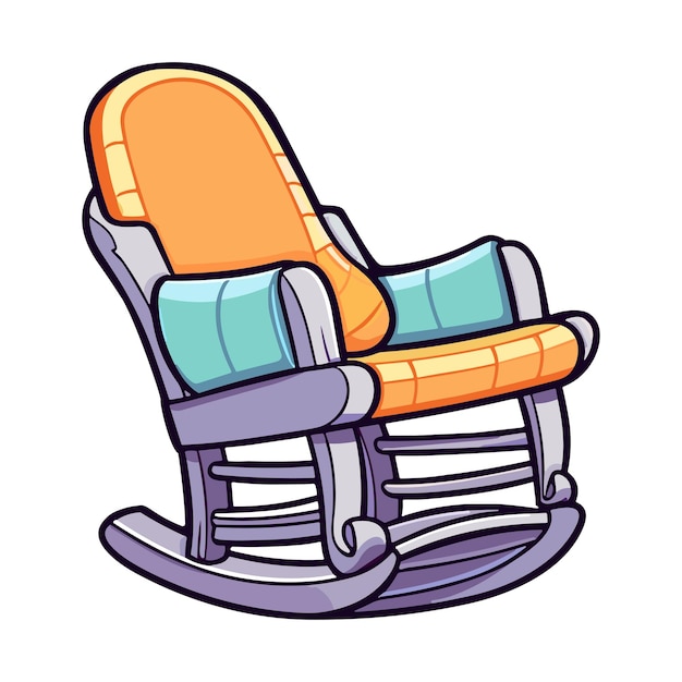 Sticker de silla de balanceo Colores frescos Ilustración de arte de clips de Kawaii