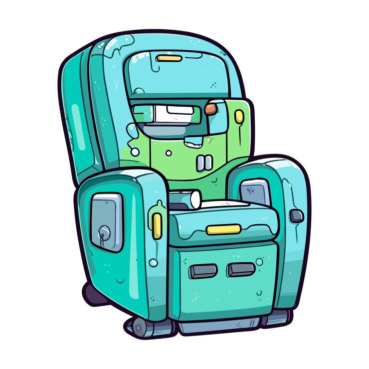 Vector sticker de silla reclinable colores frescos ilustraciones de arte de clips de kawaii