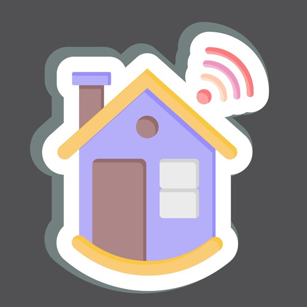 Sticker Smart Building relacionado con el símbolo de Sticker Building diseño sencillo editable