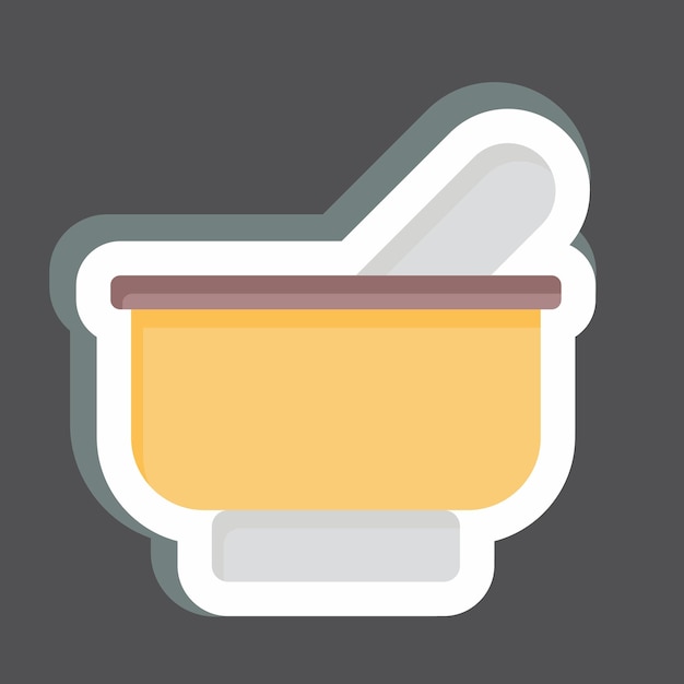 Sticker Spice Bowl relacionado con el símbolo de las especias ilustración simple