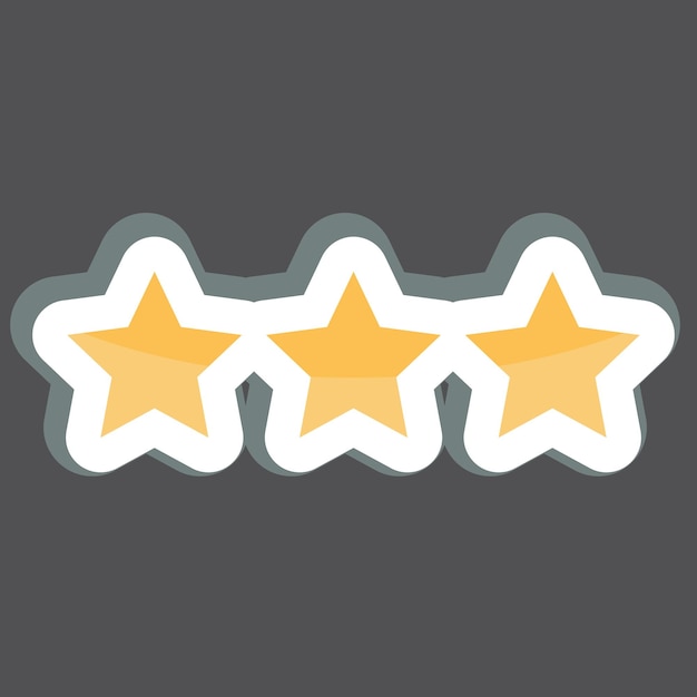 Sticker Star Rank relacionado con el símbolo militar y del ejército ilustración simple