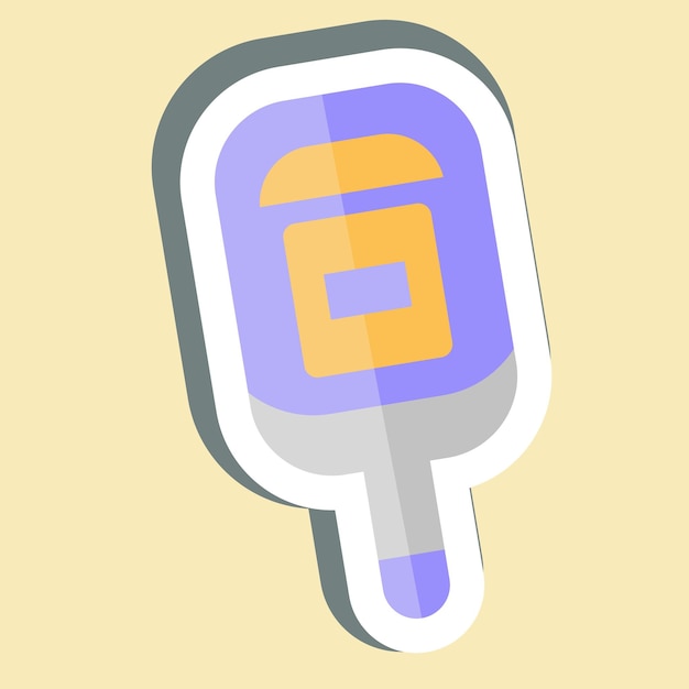 Sticker termómetro relacionado con el símbolo de medición ilustración simple