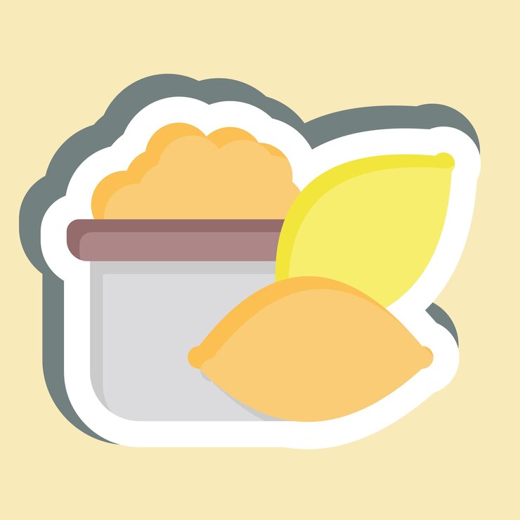 Vector sticker yams relacionado con el símbolo de alimentos saludables ilustración de diseño simple