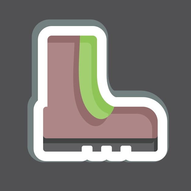 Sticker zapatos del ejército relacionados con el militar y el símbolo del ejército ilustración simple