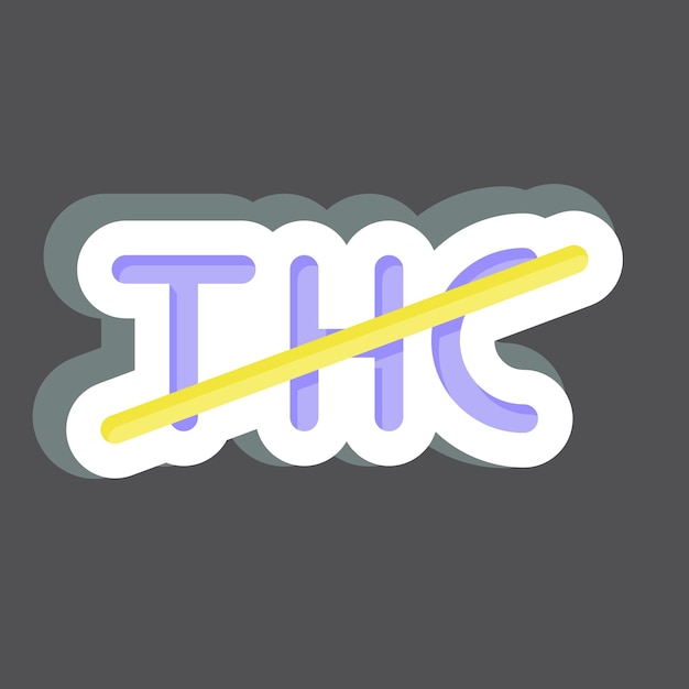 Sticker Zero THC relacionado con el diseño del símbolo del aceite de CBD editable