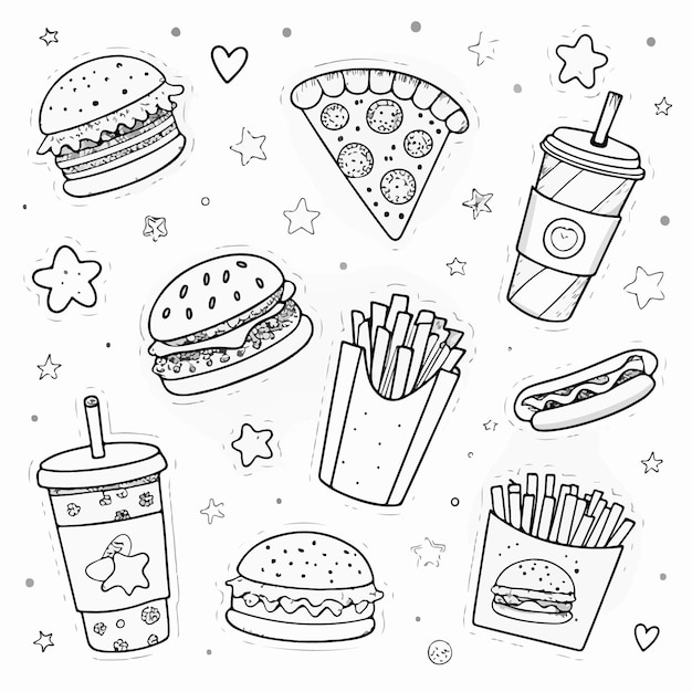 Stickers de comida rápida