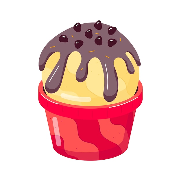 Stickers de estilo plano para el postre de helado