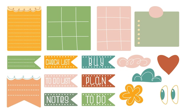 Stickers notas de papel para planificadores letras para pegatinas notas de papel alineadas y punteadas