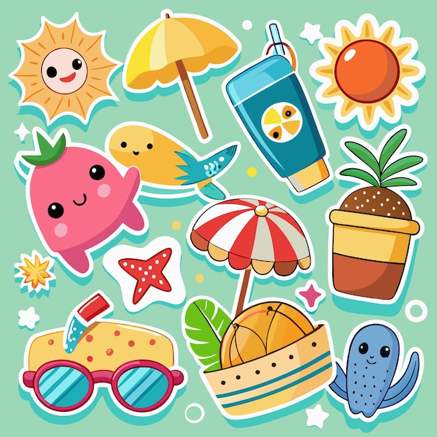 Stickers de verano Sun Beach y más