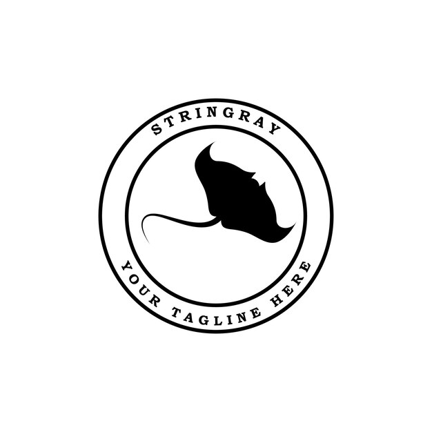 Stingray logo y vector con plantilla de eslogan