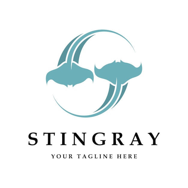 Stingray logo y vector con plantilla de eslogan