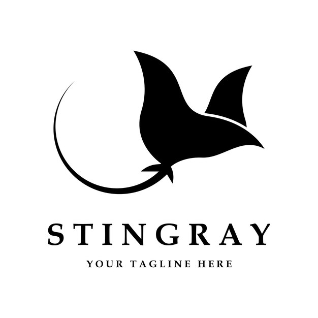 Stingray logo y vector con plantilla de eslogan