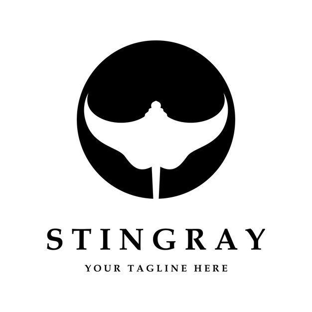 Stingray logo y vector con plantilla de eslogan