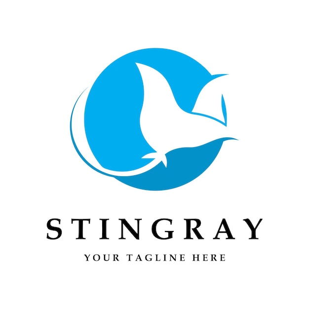 Stingray logo y vector con plantilla de eslogan