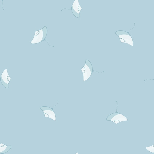 Stingray de patrones sin fisuras con estilo escandinavo. fondo de animales submarinos. ilustración vectorial para niños textiles divertidos.