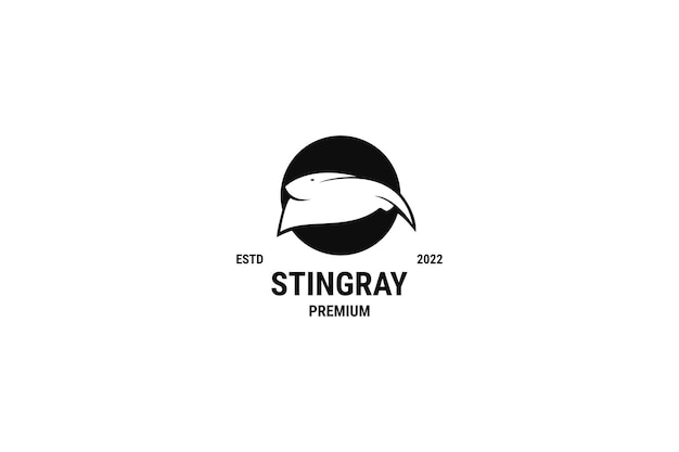 Stingray pez diseño mar animal logo vector ilustración idea