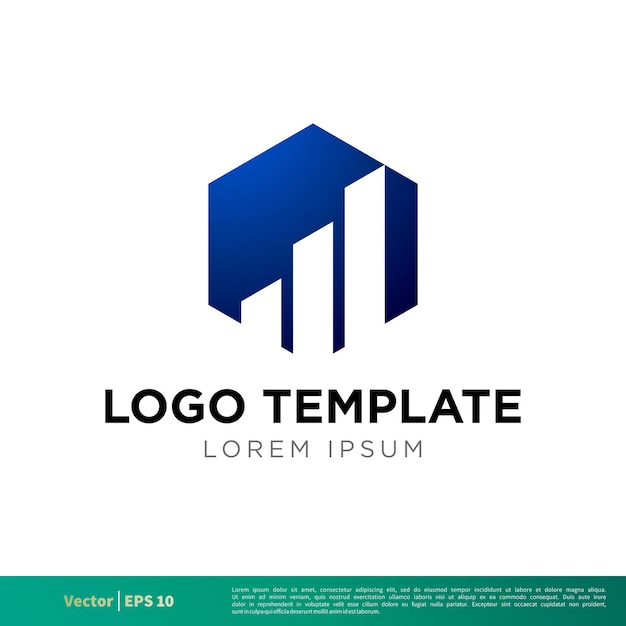 Stock Chart Hexagon Icon Vector Logo Plantilla Ilustración Diseño Vector EPS 10