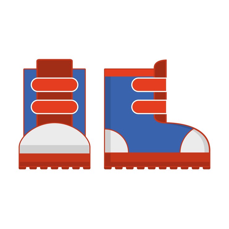 Vector stock para deportes extremos de invierno. botas protectoras para esquiar y hacer snowboard.