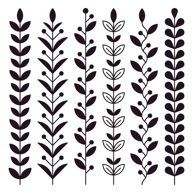 stock gráfico ramas con hojas y bayas.
