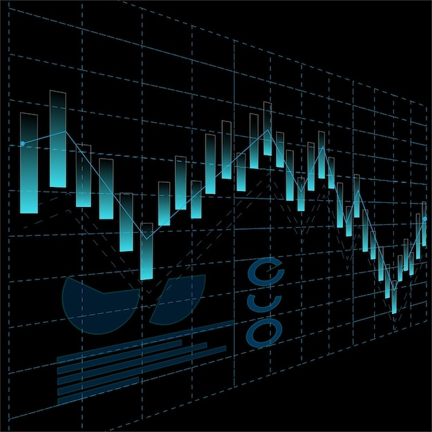 Stock de gráficos con vectores futuristas para el concepto de tecnología y finanzas y educación para el futuro