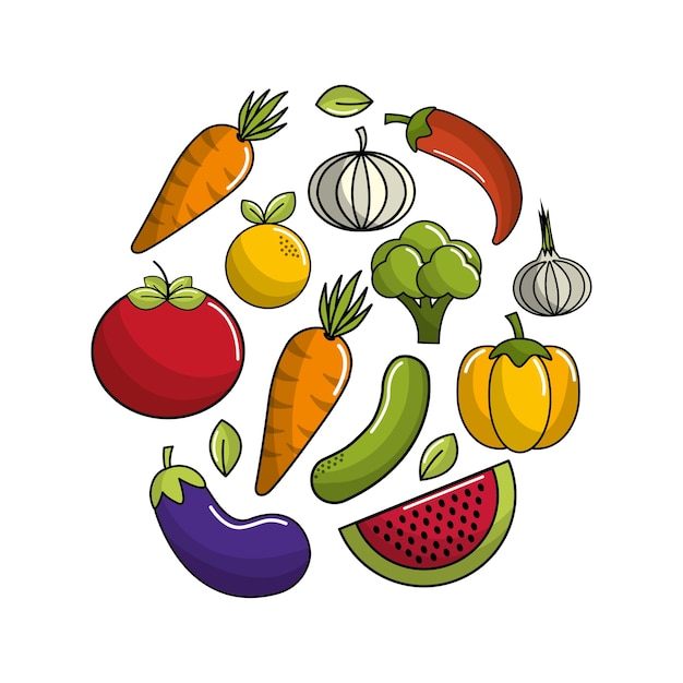 stock de icono de comida vegana