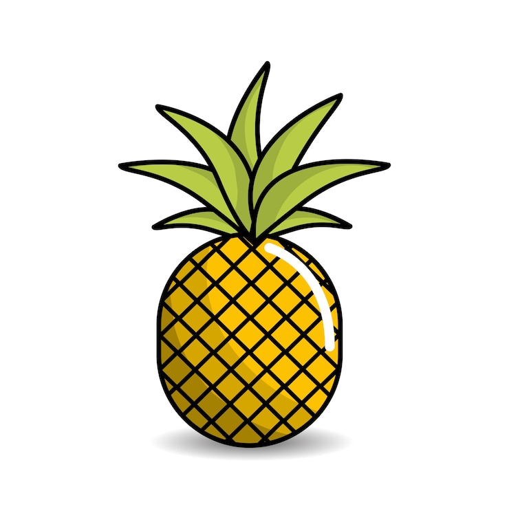 Vector stock de icono de fruta de piña