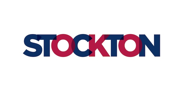 Stockton California Estados Unidos tipografía diseño de eslogan logotipo de América con letras gráficas de la ciudad para impresión y web